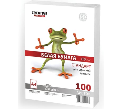 Офисная бумага CREATIVE СТУДЕНЧЕСКАЯ А4, 80 г/м2, 100 л. 110520