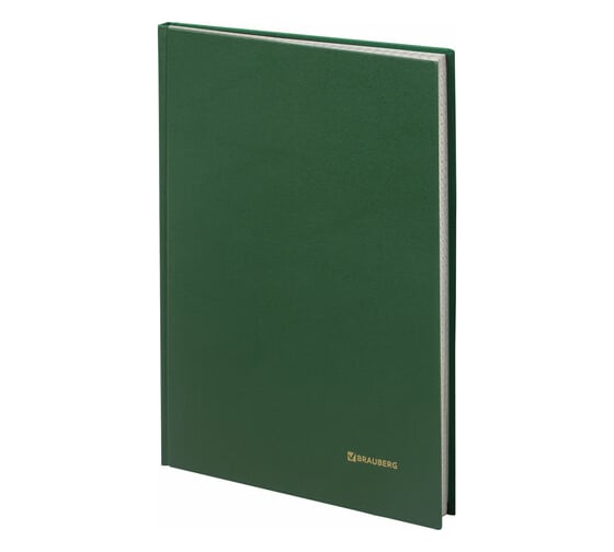Книга учета BRAUBERG 96л, клетка, твердая, А4, 200х290мм, зеленая 130222 1