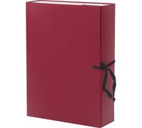 Архивный короб BRAUBERG А4, 240х330мм, 70 мм, 2 завязки, до 600 листов, бордовый 122036