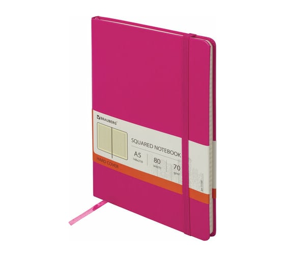 Блокнот BRAUBERG Metropolis А5, 148х218мм, 80л, розовый 111587 1