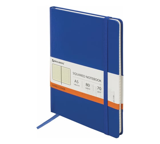 Блокнот BRAUBERG Metropolis А5, 148х218мм, 80л, синий 111582