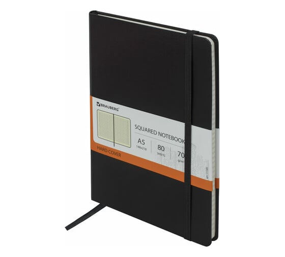 Блокнот BRAUBERG Metropolis А5, 148х218мм, 80л, черный 111585 1