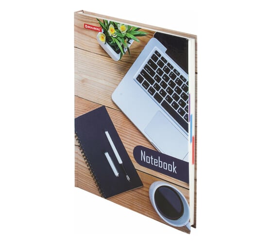 Блокнот BRAUBERG Офис БОЛЬШОЙ ФОРМАТ, 215х295мм, А4, 160л, твердый, клетка 111590 1