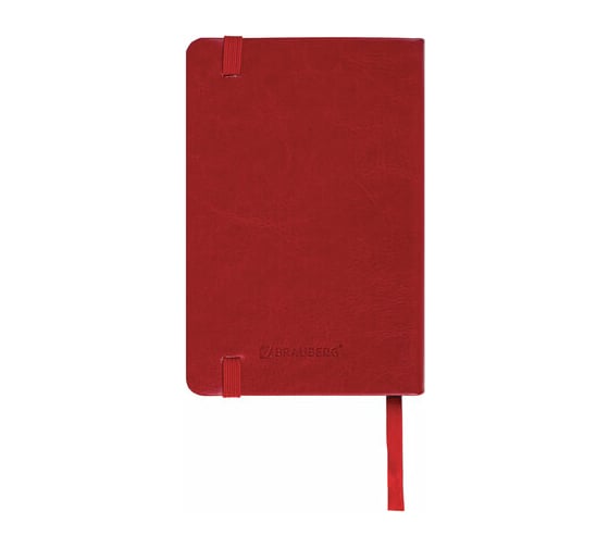 Блокнот BRAUBERG Metropolis Special МАЛЫЙ ФОРМАТ, 100х150мм, А6, 80л, красный, кожзам, резинка 111581