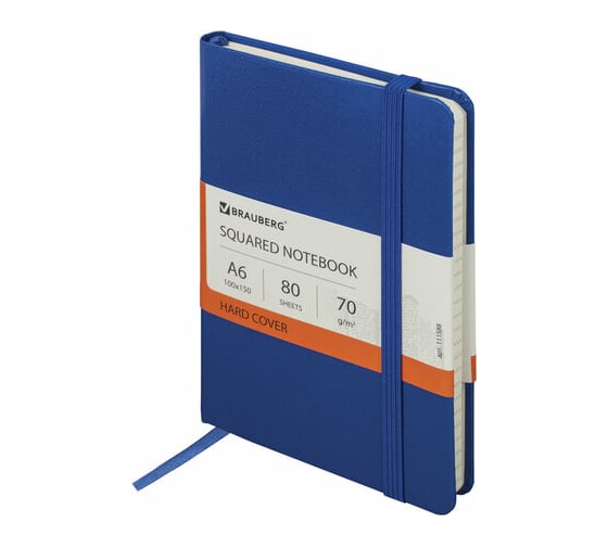 Блокнот BRAUBERG Metropolis МАЛЫЙ ФОРМАТ, 100х150мм А6, 80л, синий 111588 1