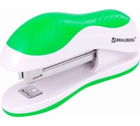 Степлер BRAUBERG JET №10, до 15 листов, бело-зеленый 228580