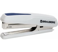 Степлер BRAUBERG Super №10, до 20 листов, антистеплер, серо-синий 229081