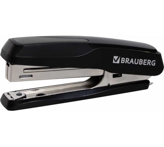 Степлер BRAUBERG Super №10, до 20 листов, антистеплер, черно-серый 229080 1