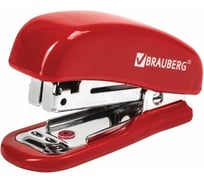 Степлер BRAUBERG Classic МИНИ №10, до 12 листов, с антистеплером, красный 228498