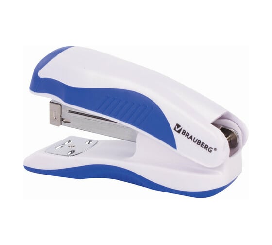 Степлер BRAUBERG JET PRO №24/6 26/6, до 25 листов, бело-синий 228584