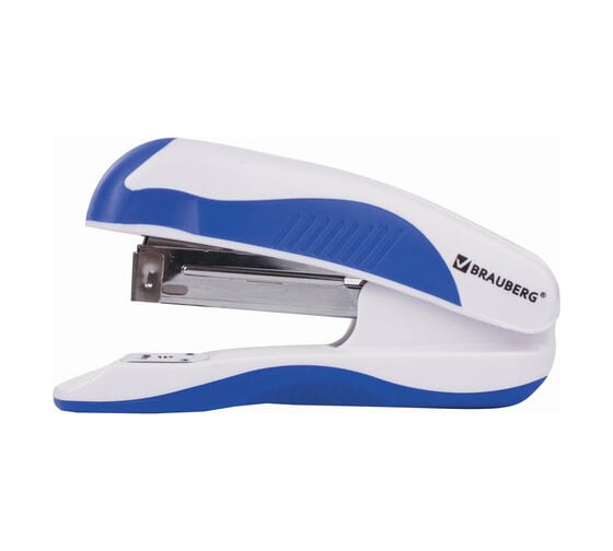 Степлер BRAUBERG JET PRO №24/6 26/6, до 25 листов, бело-синий 228584
