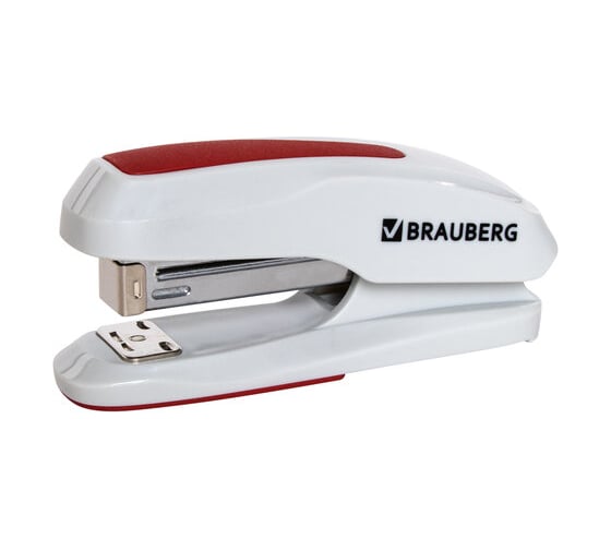Степлер BRAUBERG Super №24/6 26/6, до 30 листов, серо-красный 229088 1