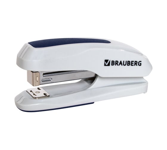 Степлер BRAUBERG Super №24/6 26/6, до 30 листов, серо-синий 229087 1