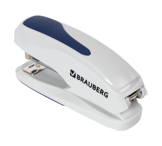 Степлер BRAUBERG Super №24/6 26/6, до 30 листов, серо-синий 229087