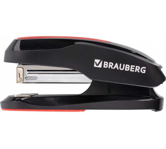 Степлер BRAUBERG Super №24/6 26/6, до 30 листов, черно-красный 229085