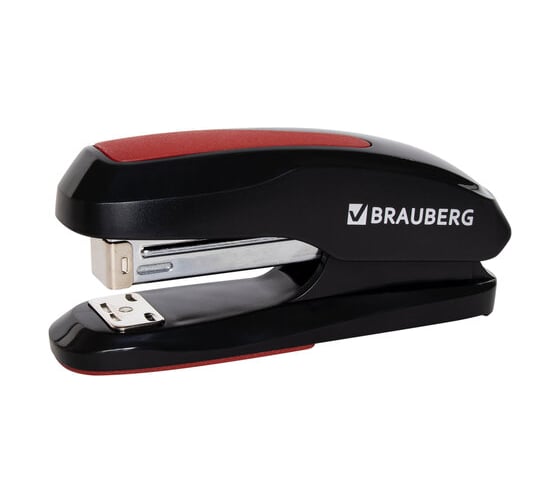 Степлер BRAUBERG Super №24/6 26/6, до 30 листов, черно-красный 229085 1