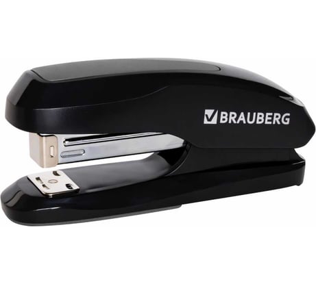 Степлер BRAUBERG Super №24/6 26/6, до 30 листов, черно-серый 229086