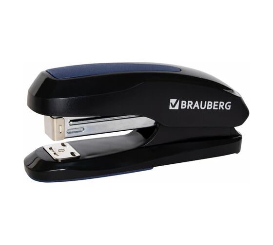 Степлер BRAUBERG Super №24/6 26/6, до 30 листов, черно-синий 229084