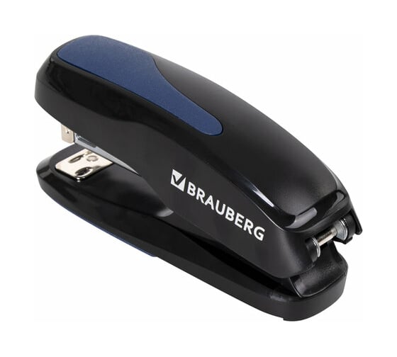 Степлер BRAUBERG Super №24/6 26/6, до 30 листов, черно-синий 229084