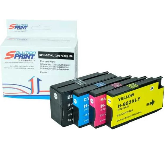 Набор картриджей Solution print Solutionprint SP 953XL для HP (4 цвета) 290103/290104/290105/290106 1