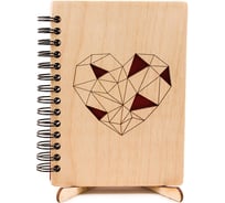 Блокнот Волшебная страна Б.А6 027 с деревянной обложкой А6 Сердце 006532