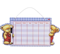 Доска-расписание HATBER 210x430 мм с маркером Мишки в пакете 006245