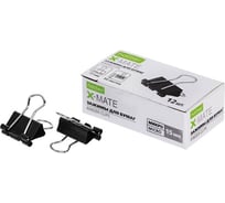 Зажимы для бумаг HATBER X-Mate 15 мм черные 12 шт 083719