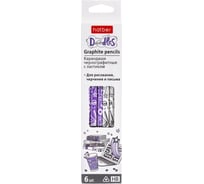 Набор чернографитных карандашей HATBER трехгранный корпус, 6 шт. 071078