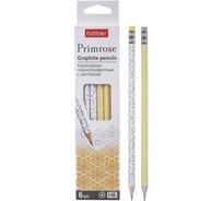 Набор чернографитных карандашей HATBER круглый корпус, 6 шт., Primrose 079545