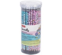 Чернографитный карандаш HATBER круглый корпус, 72 шт., Sweets 076497