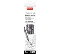 Набор чернографитных карандашей HATBER круглый корпус, 6 шт., Panter 074603