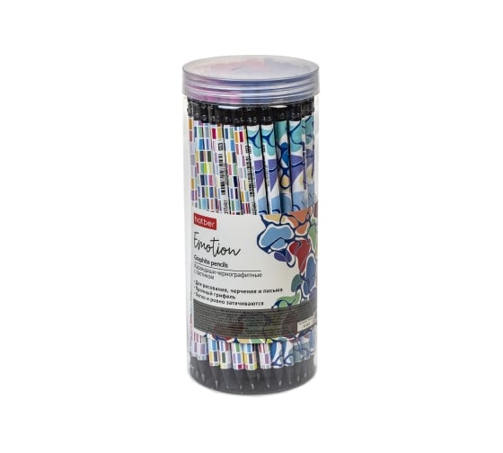 Чернографитный карандаш HATBER круглый корпус, 72 шт., Emotion 079538
