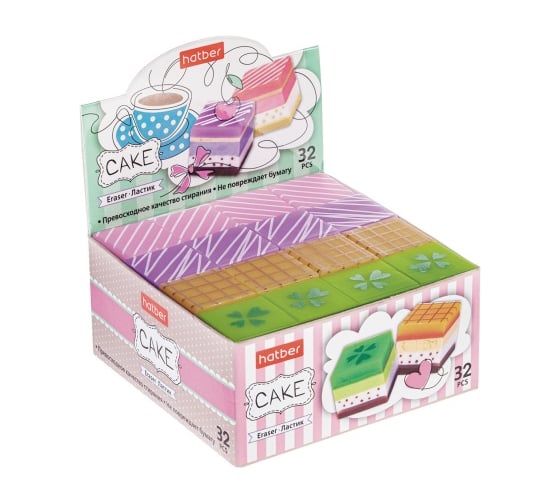 Ластик HATBER PVC Cake 32 шт. 065220 1