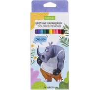 Карандаши цветные HATBER ECO 24 цвета ZOO заточенные 084393