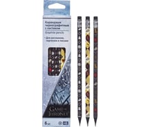 Карандаш чернографитный HATBER набор круглый корпус 6 шт Игра п 076139