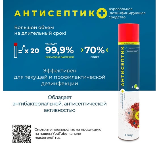 Аэрозольный антисептик NoGuest 1 л, мята HS.120013