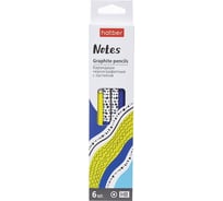 Карандаш чернографитный HATBER набор круглый корпус 6 шт Notes 076493