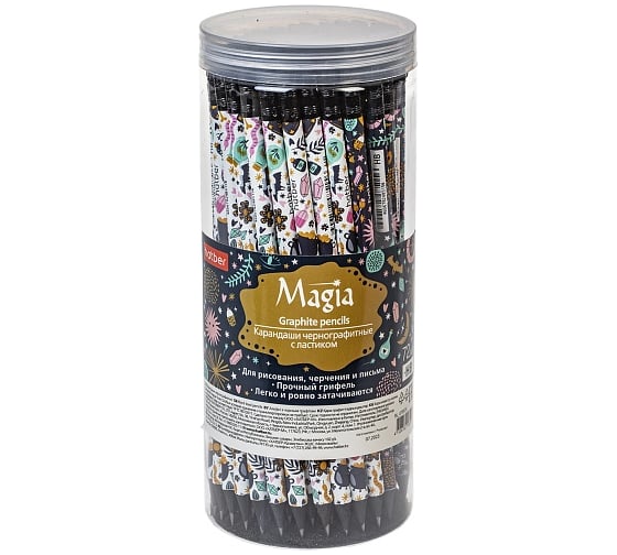 Карандаш чернографитный HATBER набор круглый корпус 72 шт Magia/Магия 079535 1
