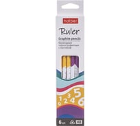 Карандаш чернографитный HATBER набор круглый корпус 6 шт Ruler 076492