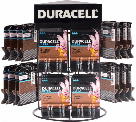 Дисплей для размещения товара ОФИСМАГ настольный поворотный DURACELL 2x2х3 крючка, 02694 503649