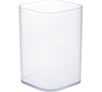 Стакан для письменных принадлежностей HATBER прозрачный, 70x70x100 мм 086173