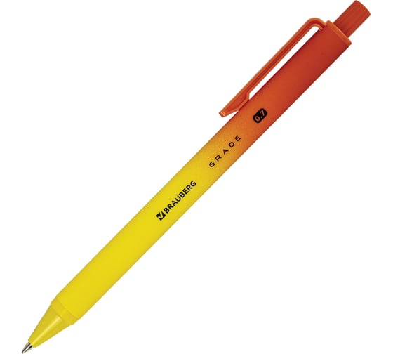 Ручки шариковые автоматические BRAUBERG GRADE, НАБОР 3 ШТУКИ, СИНИЕ, soft-touch, линия 0,35мм, 144206