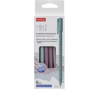 Ручка гелевая HATBER Mist синяя, 0,6 мм, игольчатый пишущий узел, набор 6 шт., в картонной коробке 081961