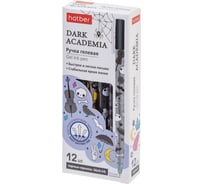 Ручка гелевая HATBER Dark Academia Черная 0,5мм 12шт. в картонной коробке 082773