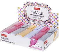 Текстовыделитель HATBER Grace Ассорти 1мм/5мм 12шт. в картонной коробке 083261