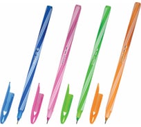 Ручка шариковая Staff CANDY NEON СИНЯЯ, ВЫГОДНЫЙ КОМПЛЕКТ 12 ШТ, узел 0,6мм, линия 0,3мм 144236