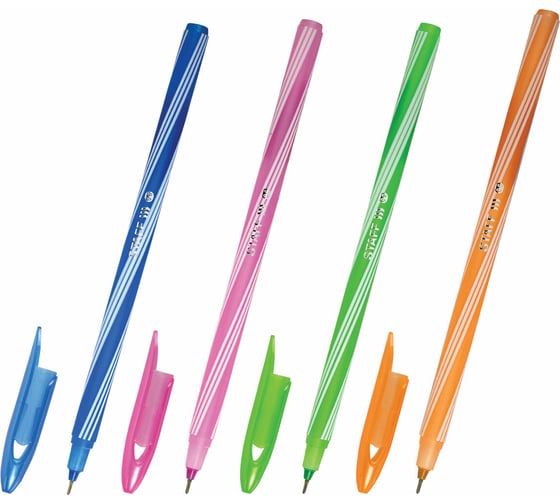 Ручка шариковая Staff CANDY NEON СИНЯЯ, ВЫГОДНЫЙ КОМПЛЕКТ 12 ШТ, узел 0,6мм, линия 0,3мм 144236 1