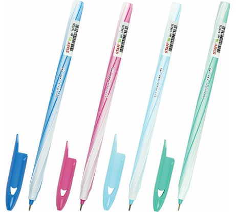 Ручка шариковая CANDY PASTEL СИНЯЯ Staff, игольчатый узел 0,6мм, линия 0,3мм 50 шт 144235
