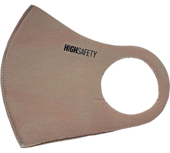 Многоразовая неопреновая защитная маска HIGH SAFETY, бежевый, L/XL HS-M01-BE-LXL1