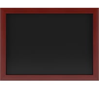 Черная меловая магнитная доска Attache 500х700, деревянная коричневая рама 502931